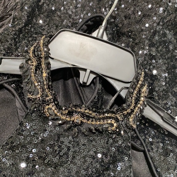 Colette for Mon Cheri sequins ELEGANT OSTRICH bottom long Gown - Picture 7 of 8